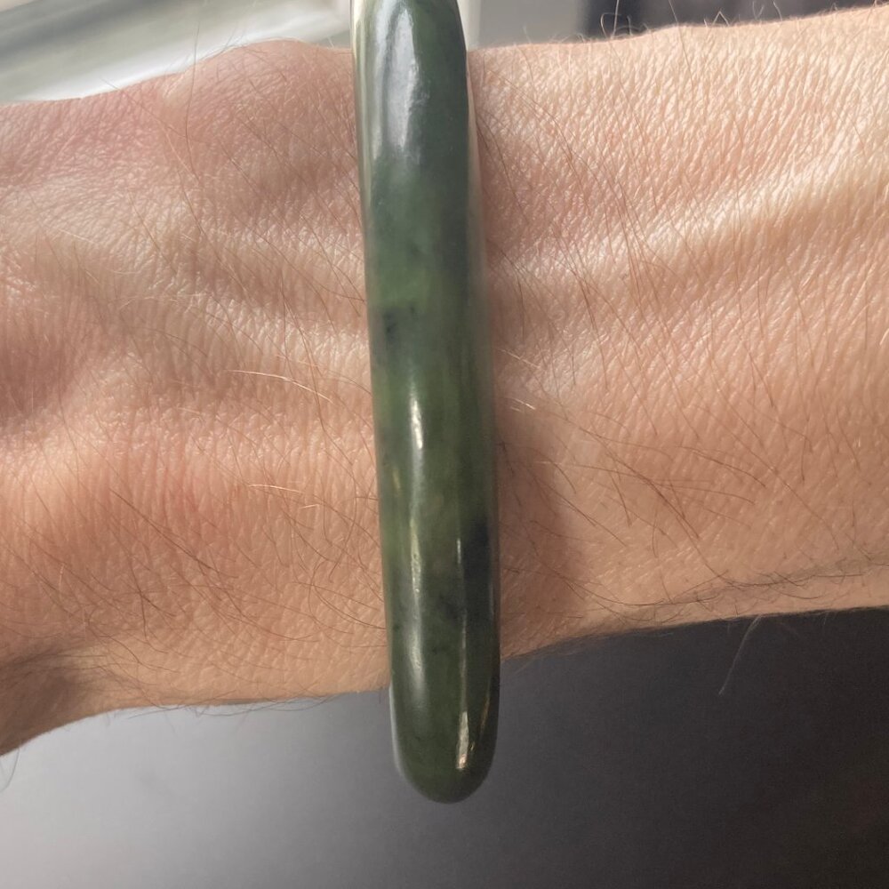 Solid Jade Bangle Bracelet - image 3